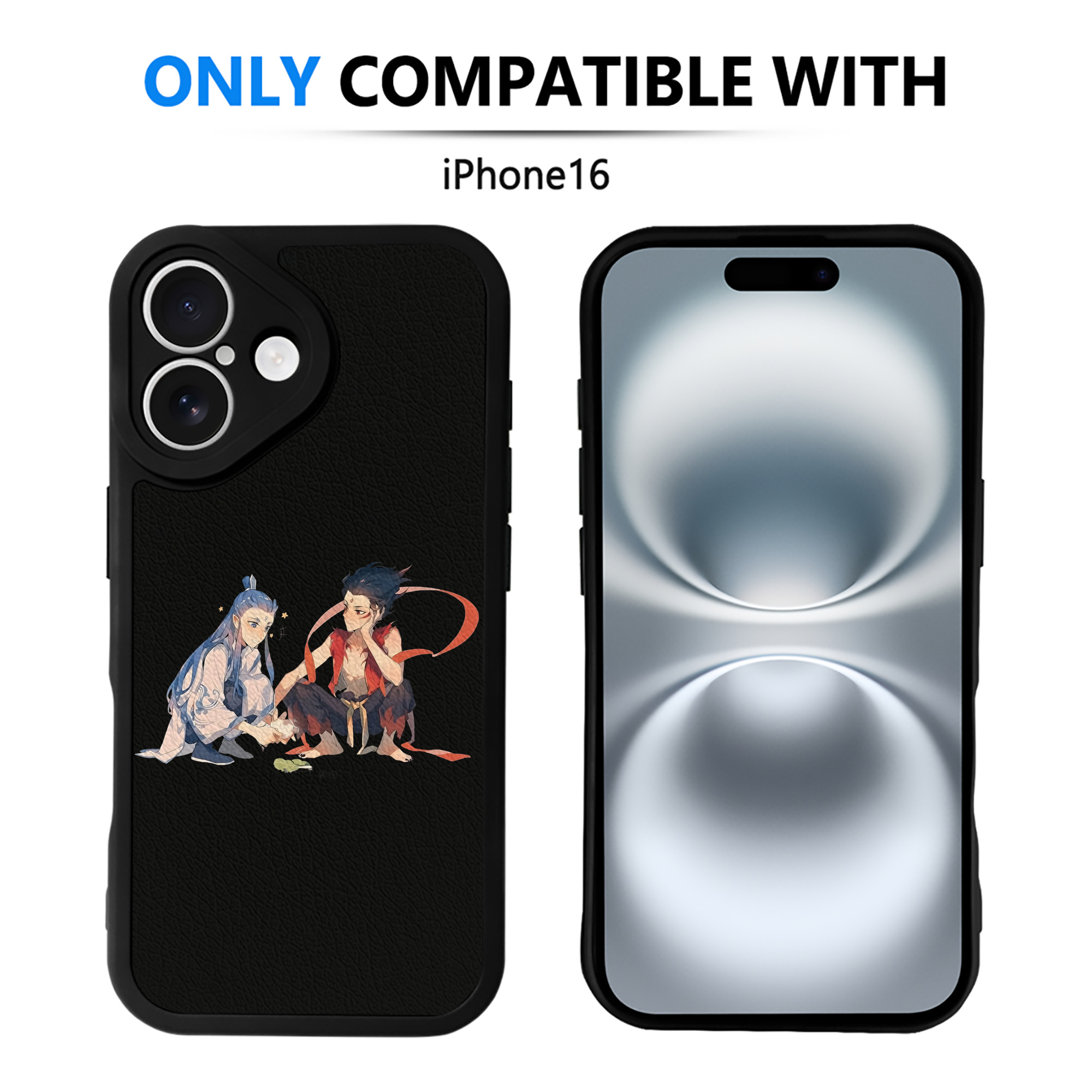 （画像用） Ne Zha 2 ナタ 魔童の大暴れ 【iPhone 16シリーズ対応】シリコンスマホケース（レザー調） 材質：シリコン
